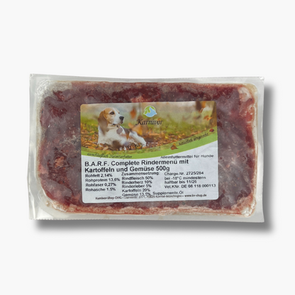 BARF Complete Rindermenü mit Kartoffeln und Gemüse, 500g