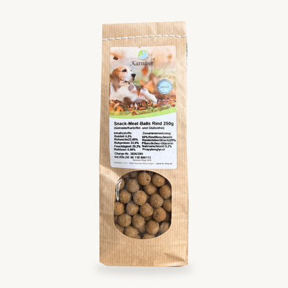 Karnivor Snack-Meat-Balls Rind, 250-g-Packung